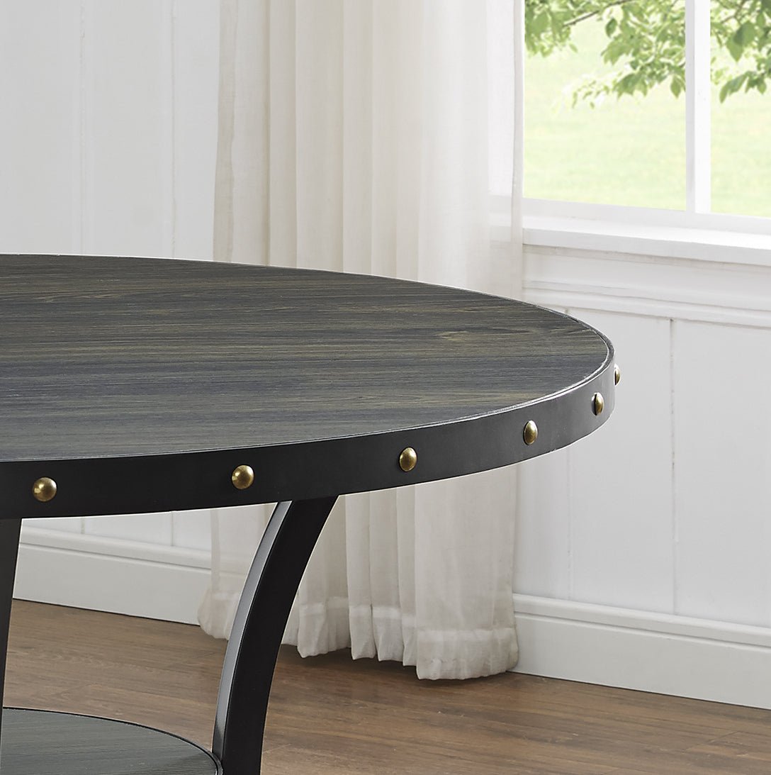 Biony Dining Collection Espresso Wood Railhead Dining Table - 1st Choice Furniture Direct