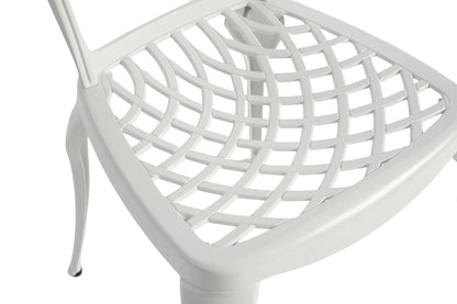 Bistro Set 3 Piece Rustproof Cast Aluminum Patio Furniture Sets 2 Chairs and 1 Round Table Outdoor, Garden, Patio, Balcony, white - 1st Choice Furniture Direct