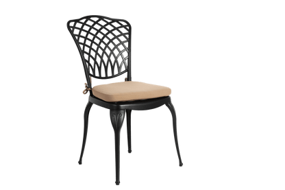 Bistro Set 3 Piece Rustproof Cast Aluminum Patio Furniture Sets 2 Chairs and 1 Round Table Outdoor, Garden, Patio, Balcony, with cushion black - 1st Choice Furniture Direct