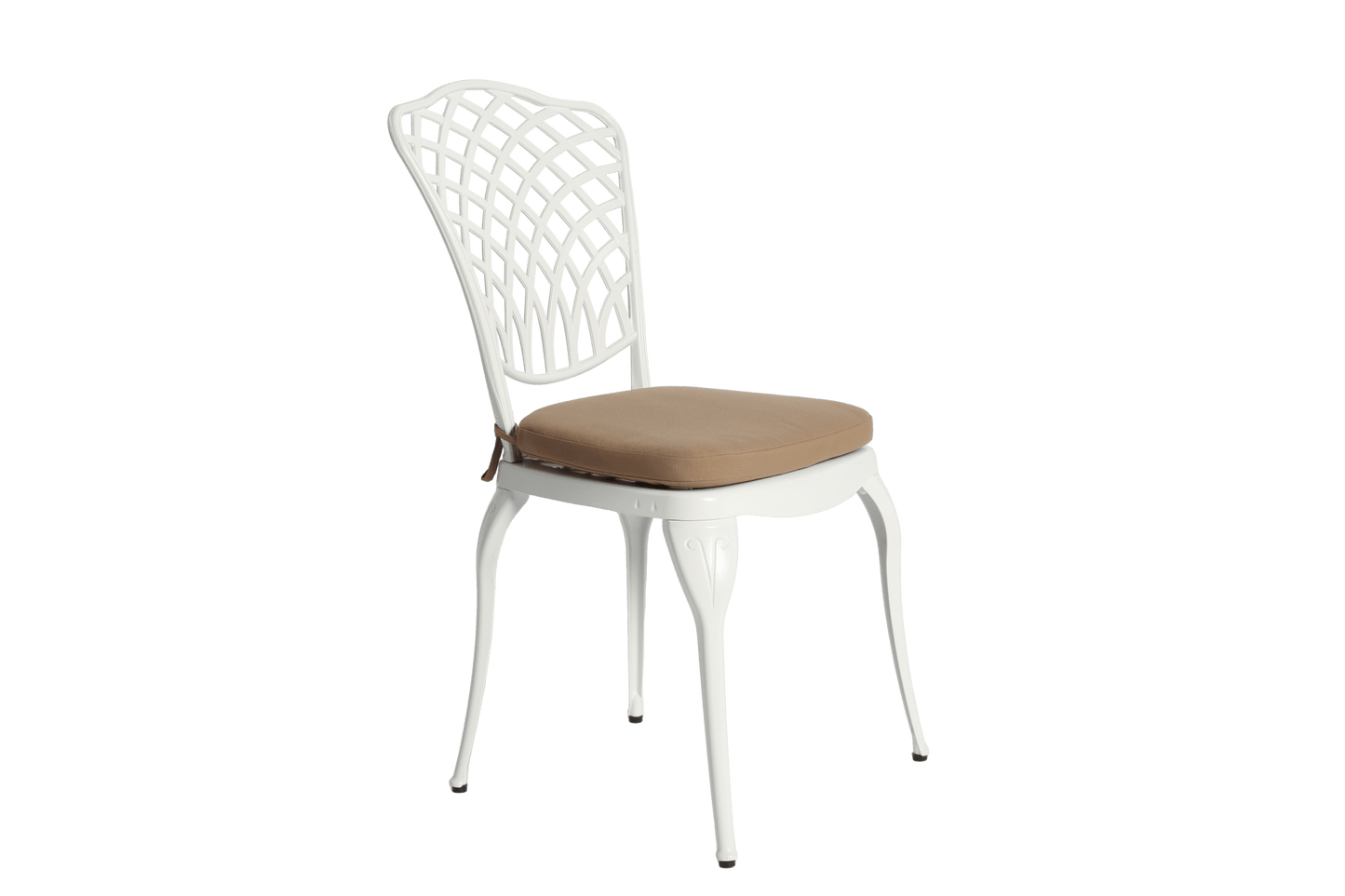 Bistro Set 3 Piece Rustproof Cast Aluminum Patio Furniture Sets 2 Chairs and 1 Round Table Outdoor, Garden, Patio, Balcony, with cushion white - 1st Choice Furniture Direct