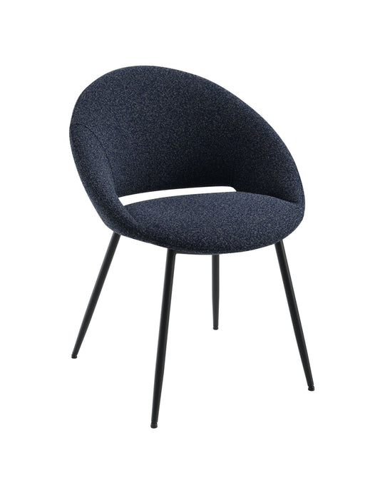 Black Boucle Dining Chair with Metal Frame - 1st Choice Furniture Direct