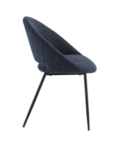 Black Boucle Dining Chair with Metal Frame - 1st Choice Furniture Direct