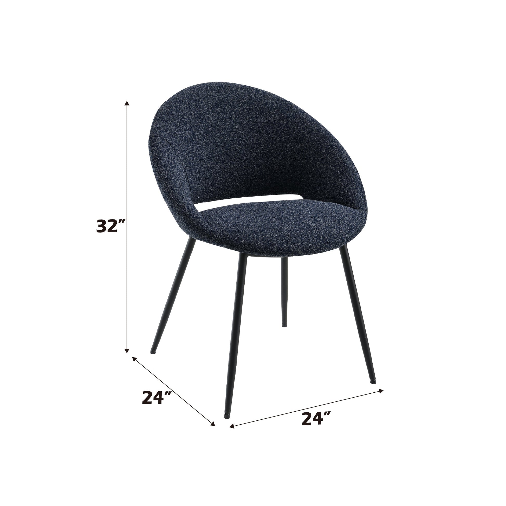 Black Boucle Dining Chair with Metal Frame - 1st Choice Furniture Direct