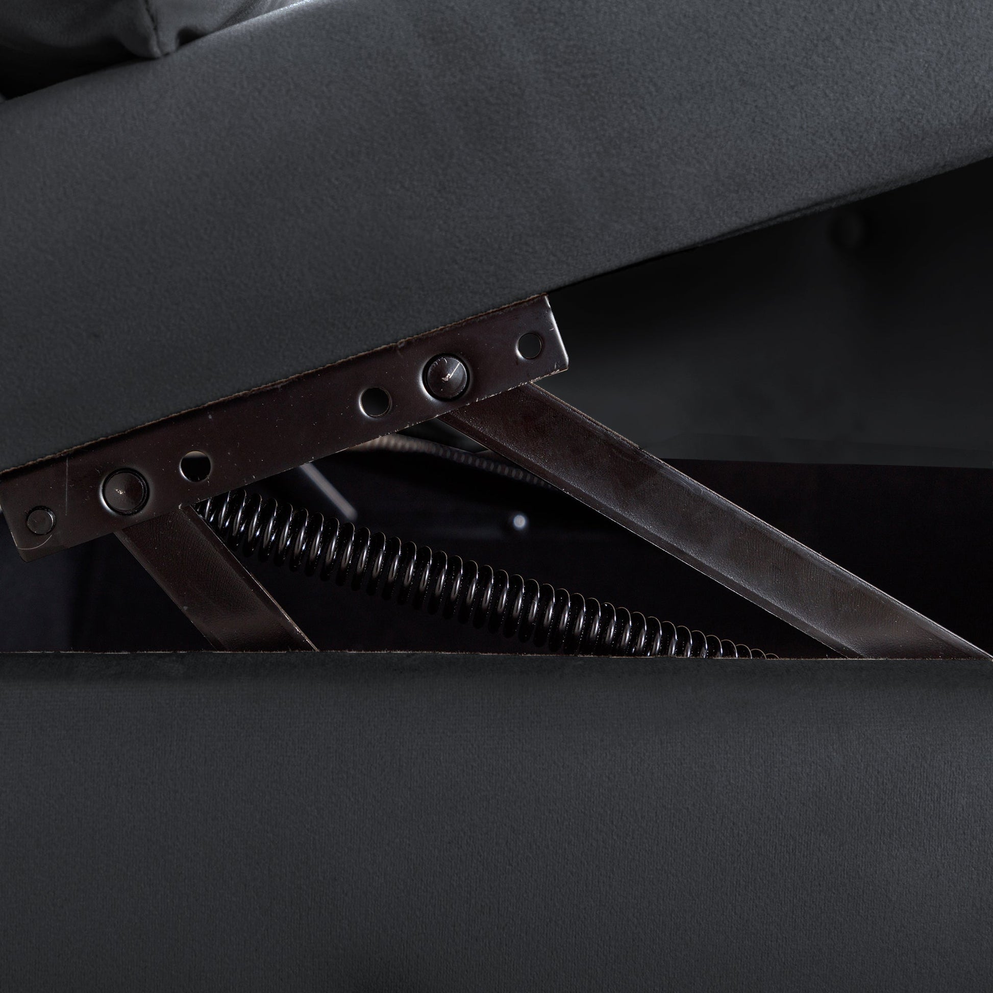 Black Chaise Lounge Indoor, Velvet Lounge Chair for Bedroom with Storage & Pillow, Modern Upholstered Rolled Arm Chase Lounge for Sleeping with Nailhead Trim for Living Room Bedroom Office - 1st Choice Furniture Direct