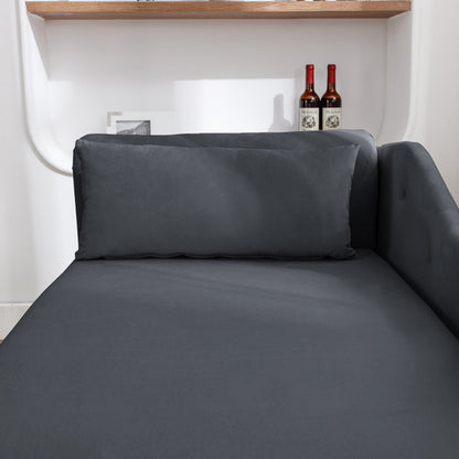 Black Chaise Lounge Indoor, Velvet Lounge Chair for Bedroom with Storage & Pillow, Modern Upholstered Rolled Arm Chase Lounge for Sleeping with Nailhead Trim for Living Room Bedroom Office - 1st Choice Furniture Direct