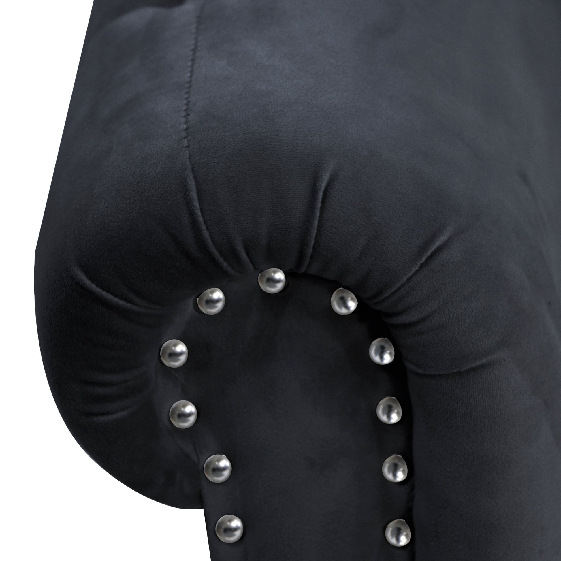 Black Chaise Lounge Indoor, Velvet Lounge Chair for Bedroom with Storage & Pillow, Modern Upholstered Rolled Arm Chase Lounge for Sleeping with Nailhead Trim for Living Room Bedroom Office - 1st Choice Furniture Direct