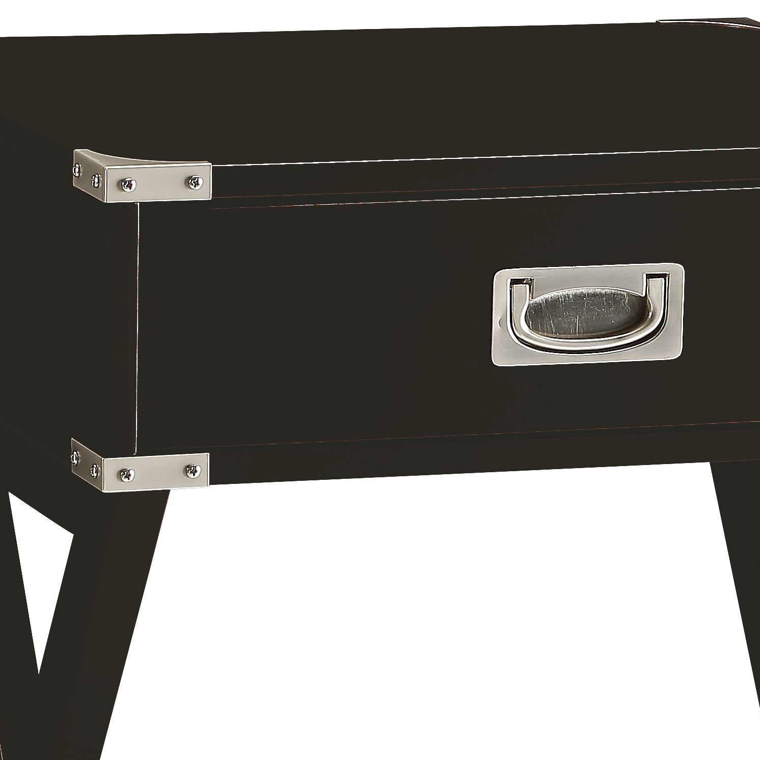 Black End Table with Storage Drawer and X-Base - 1st Choice Furniture Direct