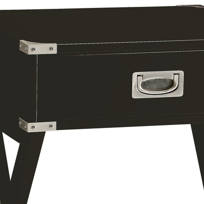 Black End Table with Storage Drawer and X-Base - 1st Choice Furniture Direct