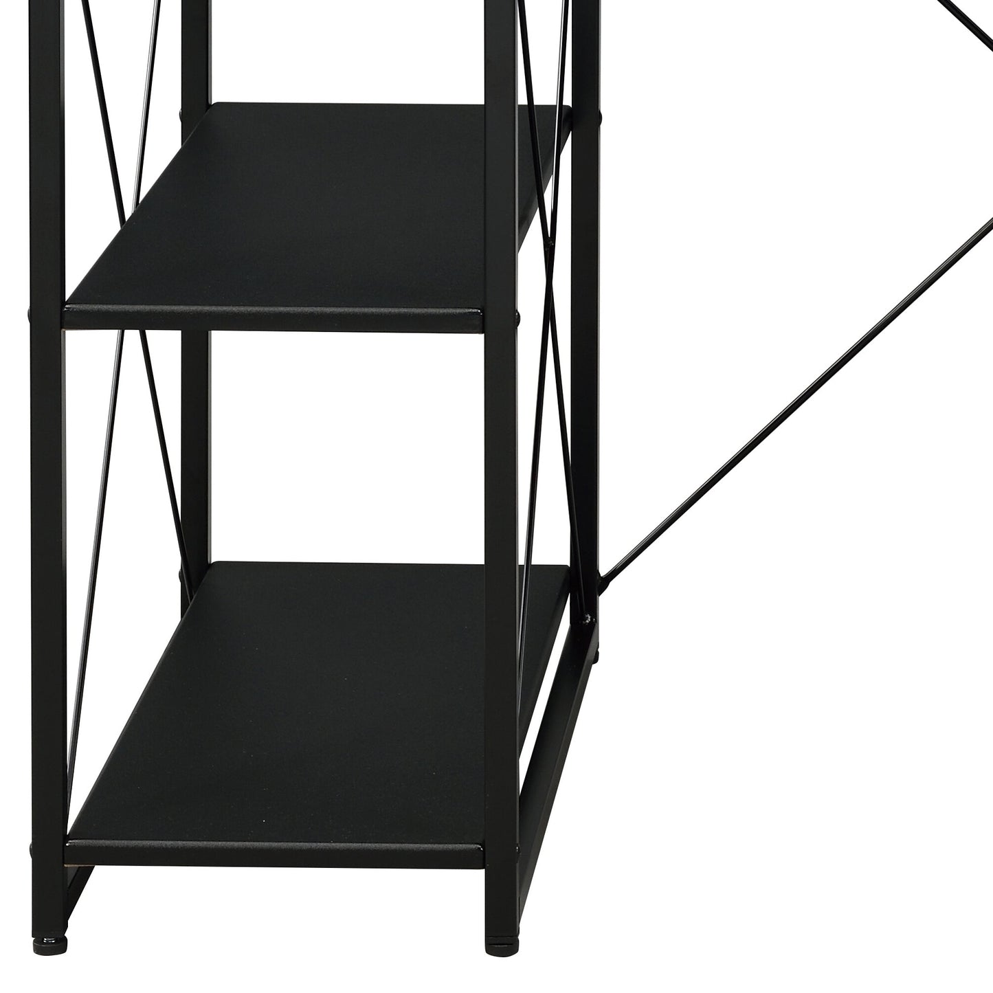 Black Music Studio Desk with Storage Shelves and Drawer - 1st Choice Furniture Direct