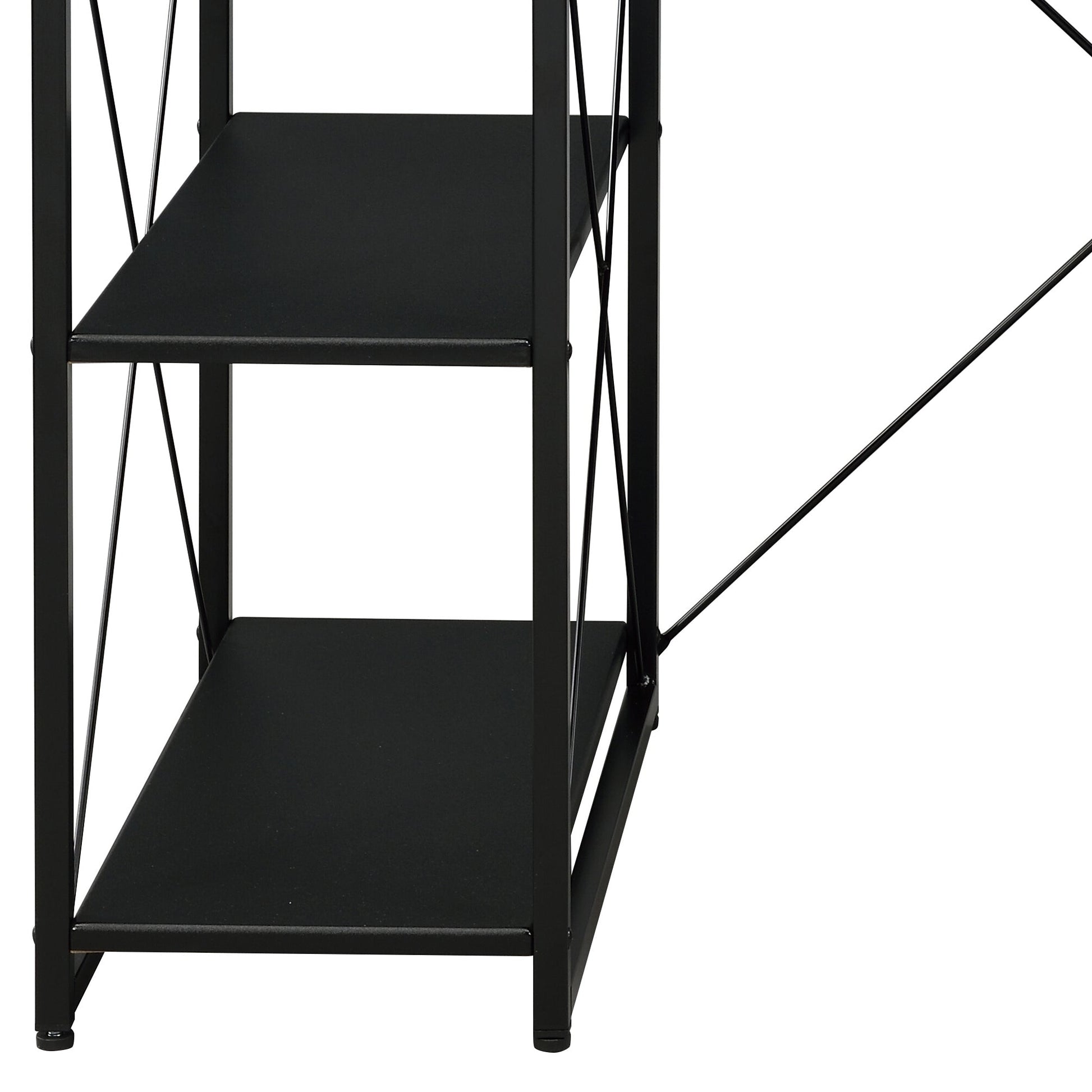 Black Music Studio Desk with Storage Shelves and Drawer - 1st Choice Furniture Direct