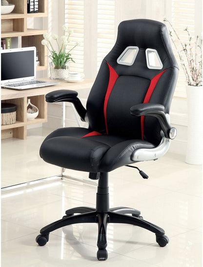 Black & Red Gaming Office Chair – Adjustable Height Ergonomic Leatherette Desk Chair - 1st Choice Furniture Direct