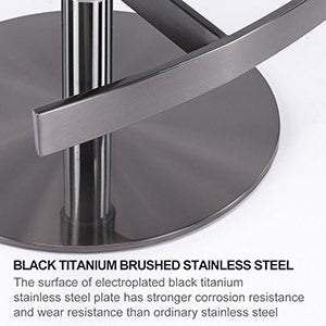 Black Titanium Stainless Steel Bar Stools,Grade Modern Leather Bar Chair with Backrest,Swivel Adjustable Height for Kitchen Counter and Dining Room (Brown 1pc) - 1st Choice Furniture Direct