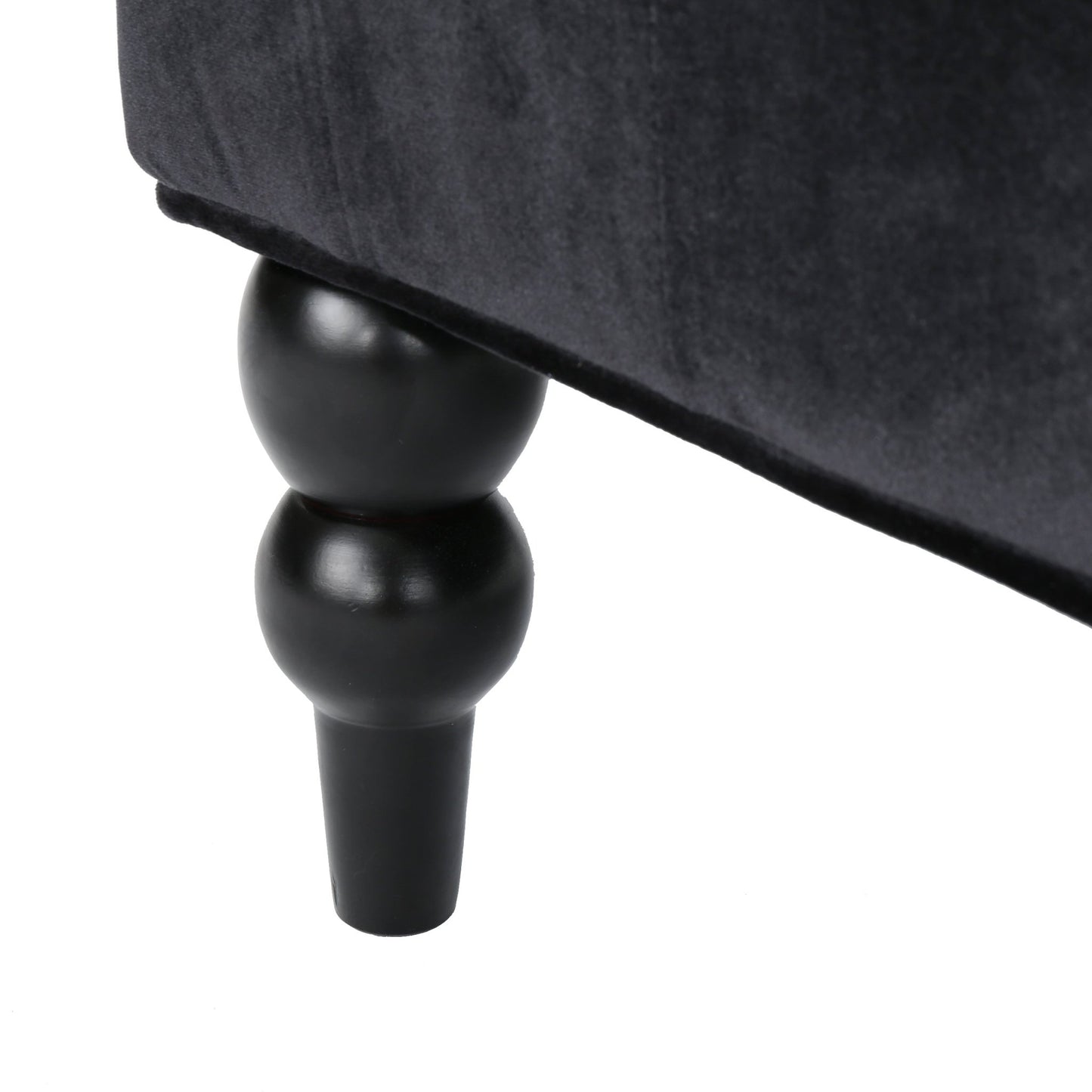 Black Velvet Loveseat Sofa – Modern Glam Wingback Tufted 2-Seater Couch - 1st Choice Furniture Direct