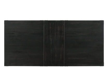 Black & Vintage Trestle Dining Table with Double Pedestal Base - 1st Choice Furniture Direct