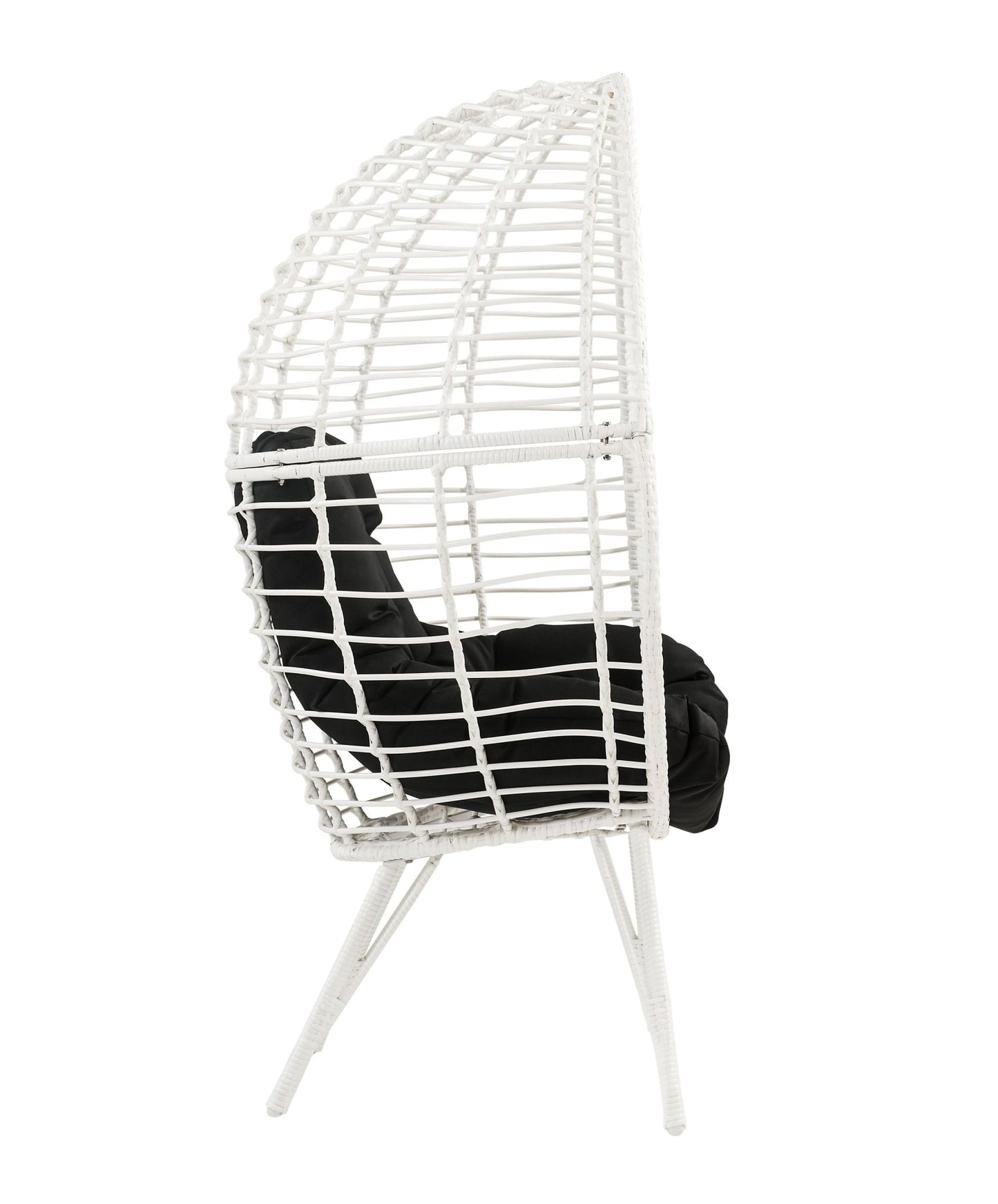Black Wicker Egg Chair with Cushioned Indoor Outdoor Seating - 1st Choice Furniture Direct