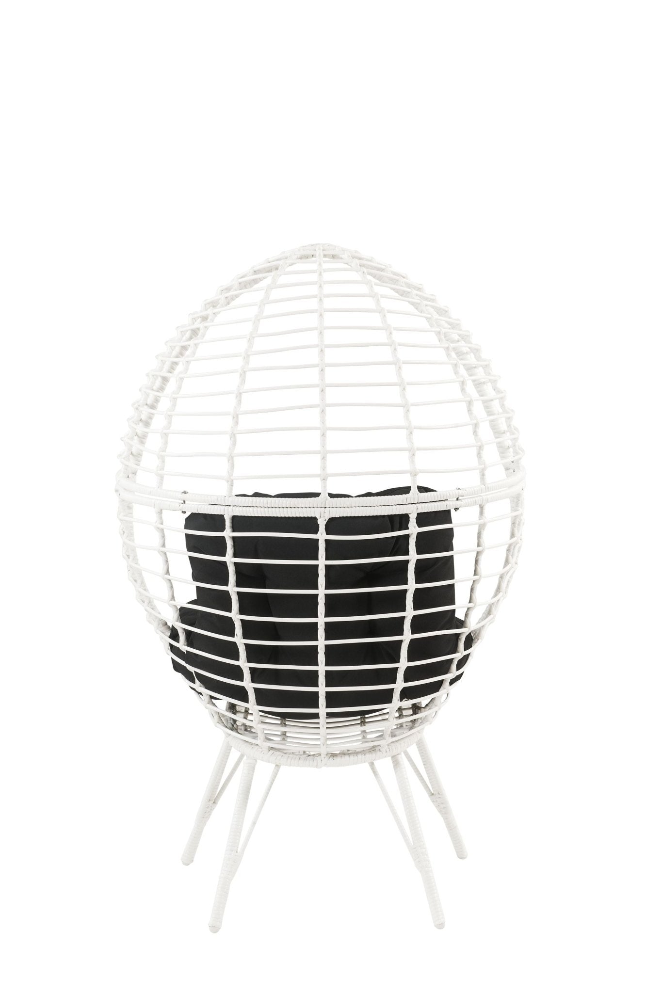 Black Wicker Egg Chair with Cushioned Indoor Outdoor Seating - 1st Choice Furniture Direct