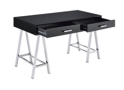 Black Writing Desk with USB Ports & 2 Drawers - 1st Choice Furniture Direct
