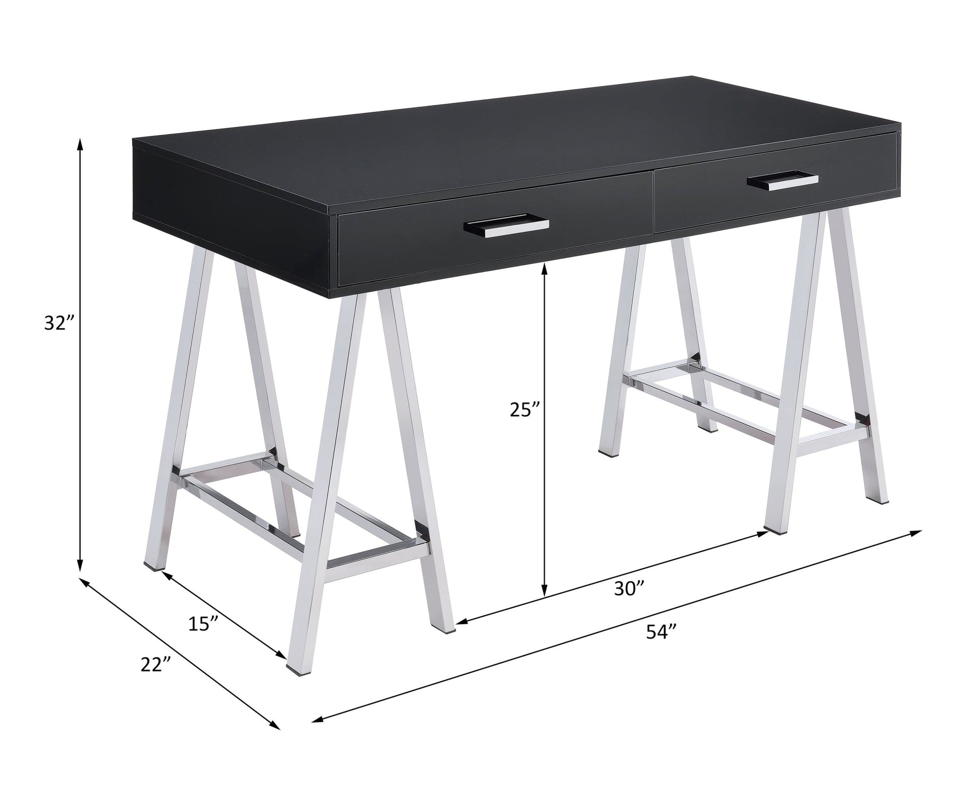 Black Writing Desk with USB Ports & 2 Drawers - 1st Choice Furniture Direct