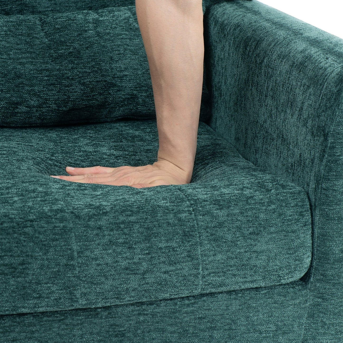 Blackish Green Chenille Accent Chair with Lumbar Pillow - 1st Choice Furniture Direct