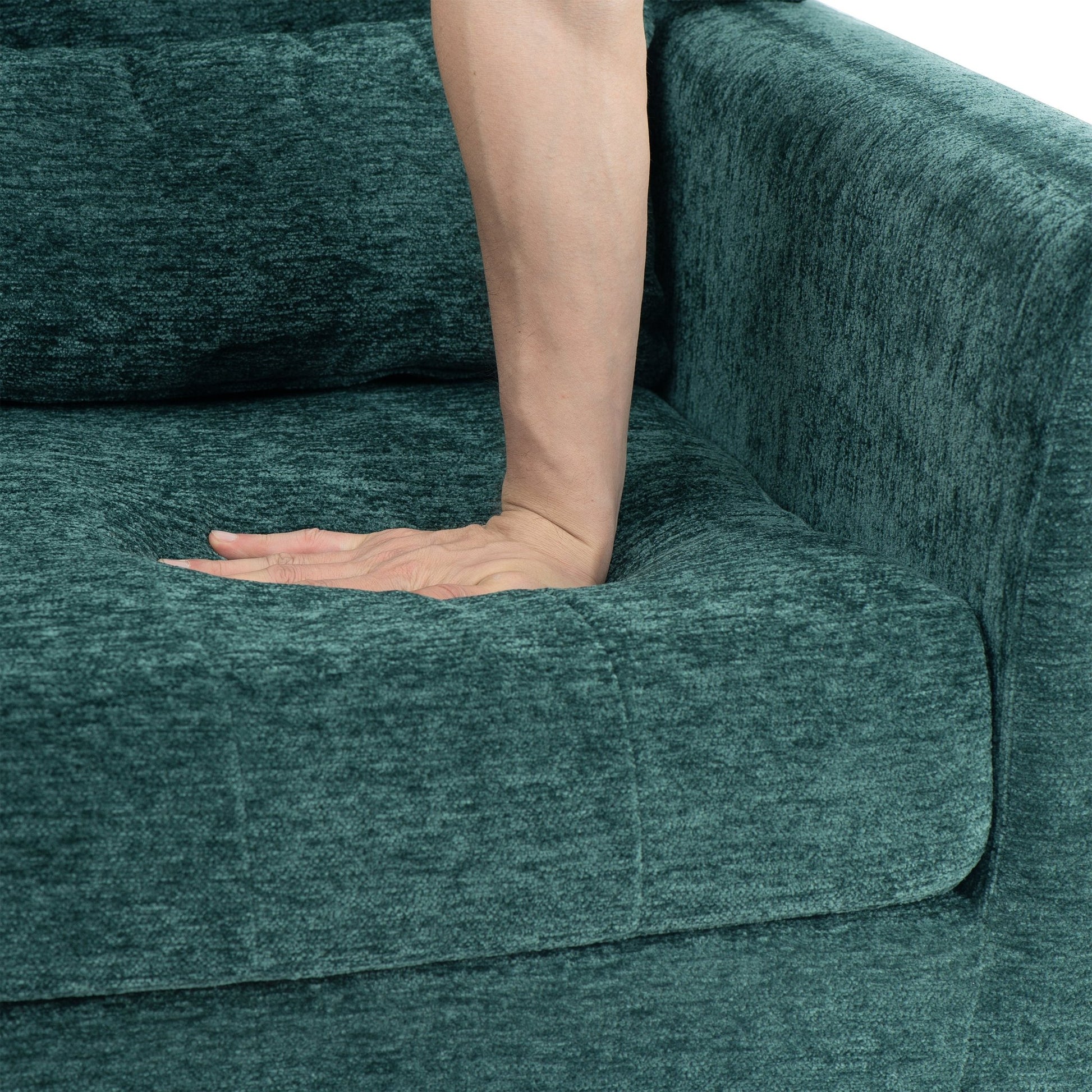 Blackish Green Chenille Accent Chair with Lumbar Pillow - 1st Choice Furniture Direct