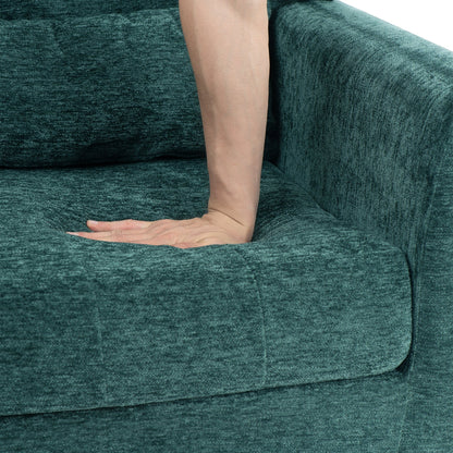 Blackish Green Chenille Accent Chair with Lumbar Pillow - 1st Choice Furniture Direct