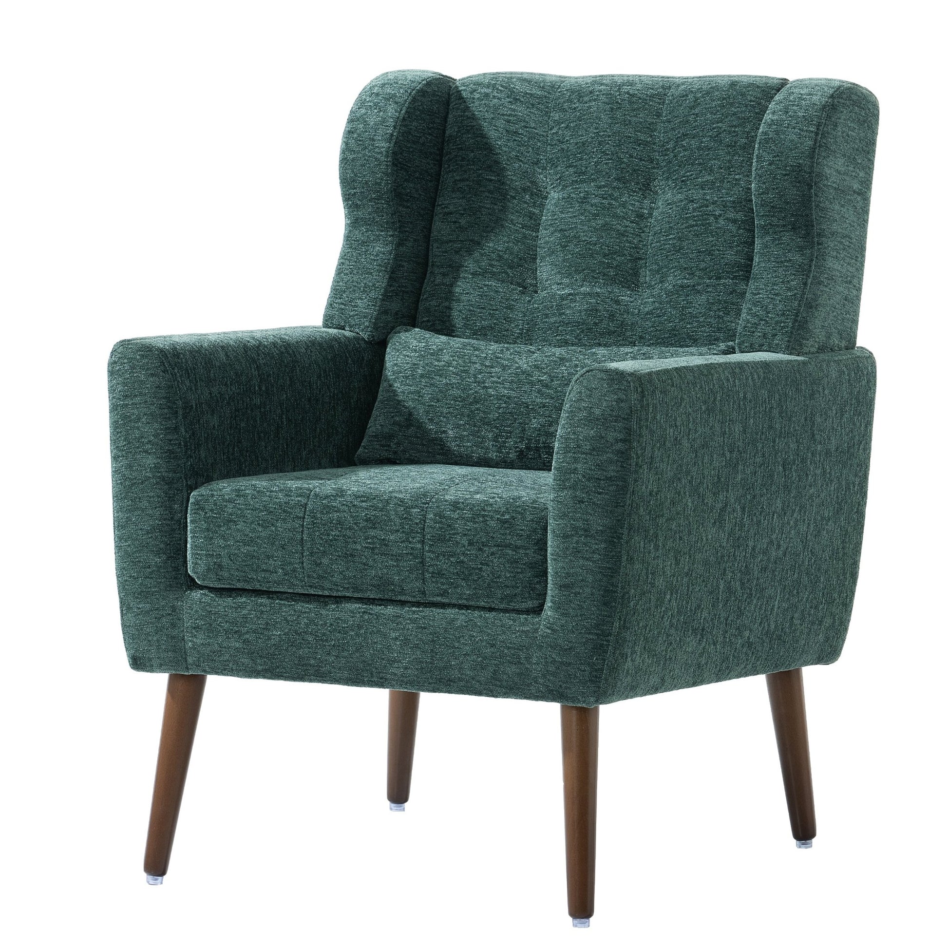 Blackish Green Chenille Accent Chair with Lumbar Pillow - 1st Choice Furniture Direct