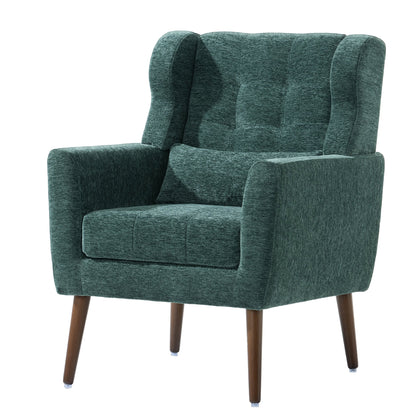 Blackish Green Chenille Accent Chair with Lumbar Pillow - 1st Choice Furniture Direct