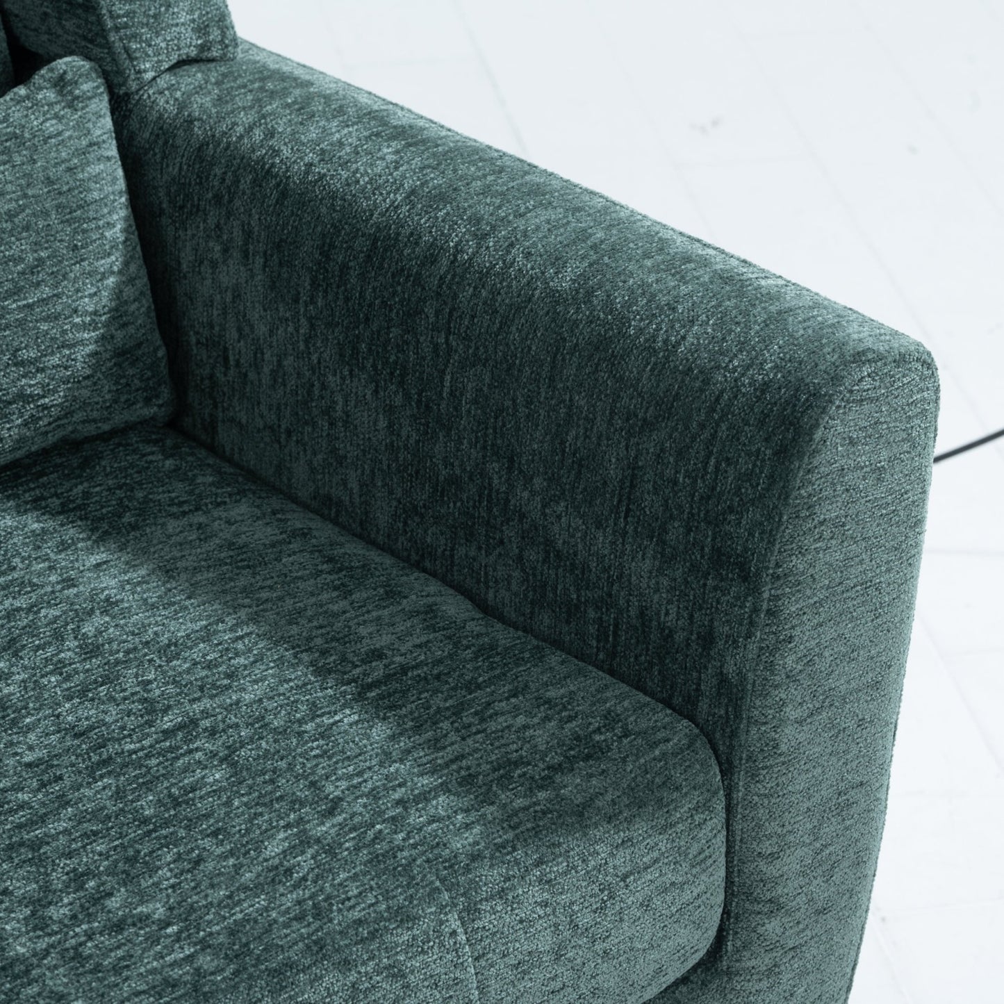 Blackish Green Chenille Accent Chair with Lumbar Pillow - 1st Choice Furniture Direct