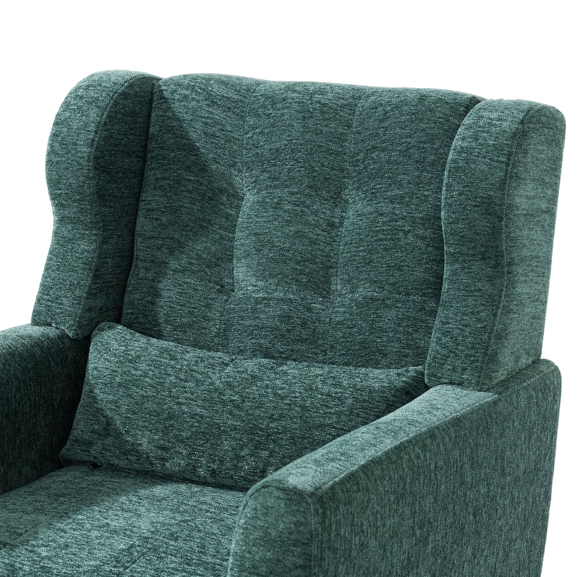 Blackish Green Chenille Accent Chair with Lumbar Pillow - 1st Choice Furniture Direct