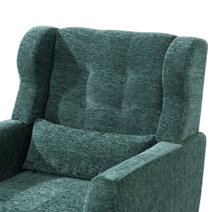 Blackish Green Chenille Accent Chair with Lumbar Pillow - 1st Choice Furniture Direct
