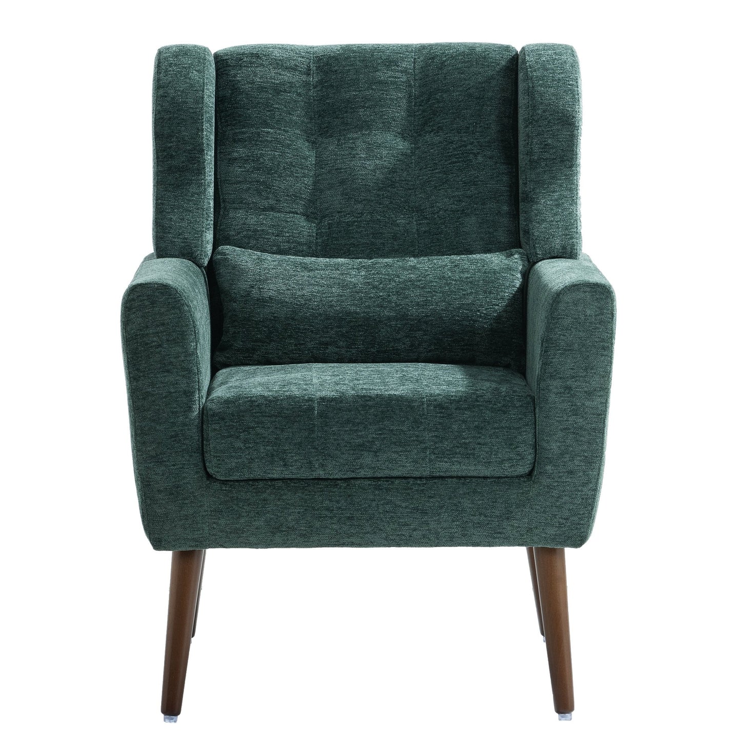 Blackish Green Chenille Accent Chair with Lumbar Pillow - 1st Choice Furniture Direct