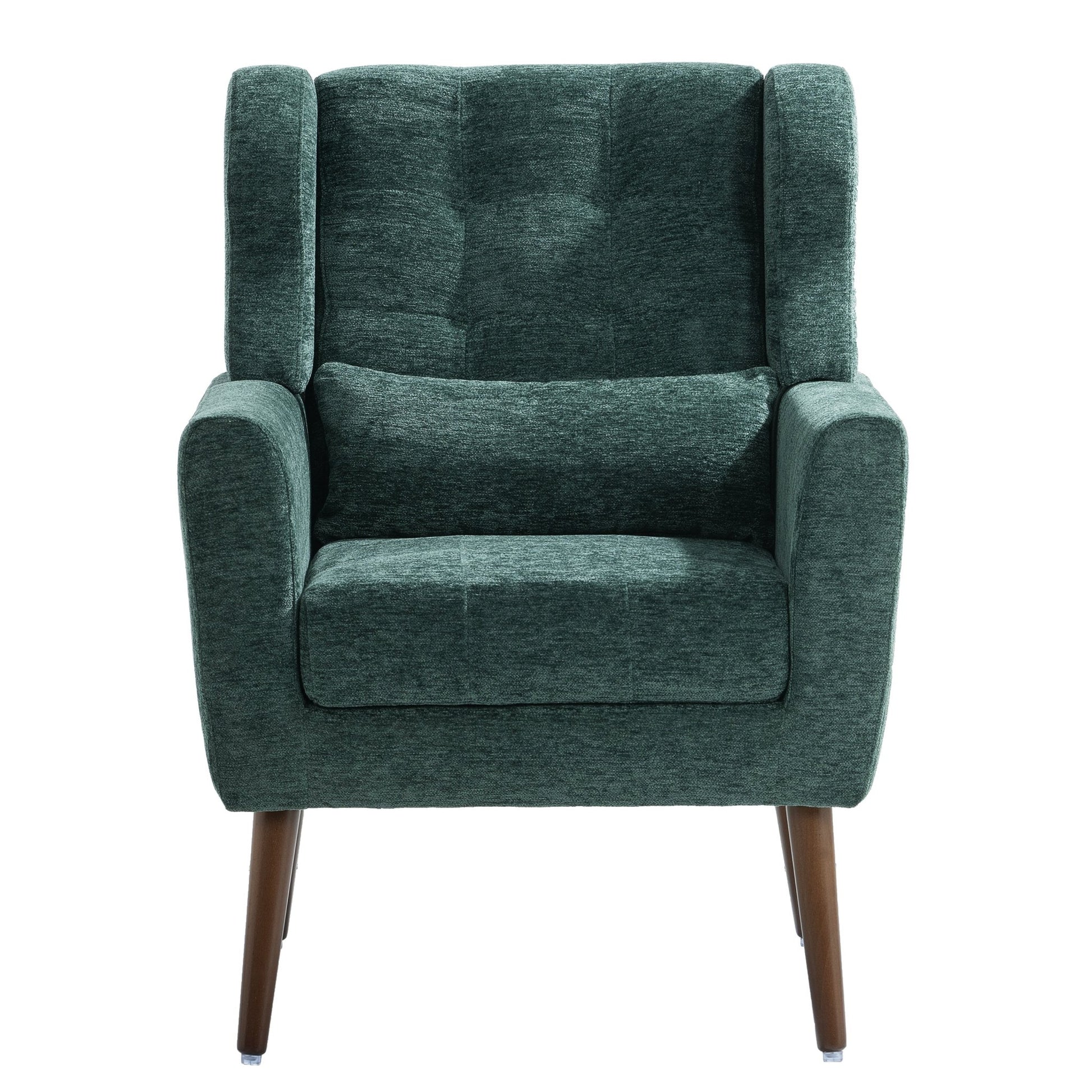Blackish Green Chenille Accent Chair with Lumbar Pillow - 1st Choice Furniture Direct