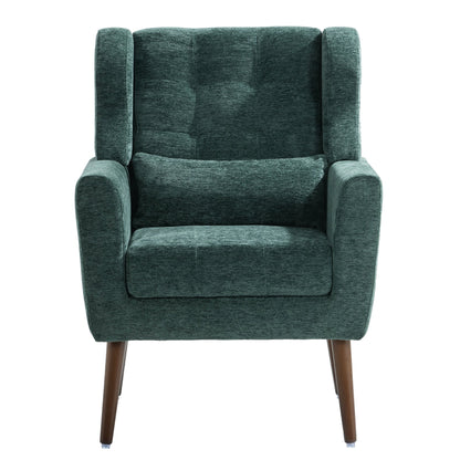 Blackish Green Chenille Accent Chair with Lumbar Pillow - 1st Choice Furniture Direct