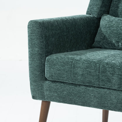 Blackish Green Chenille Accent Chair with Lumbar Pillow - 1st Choice Furniture Direct