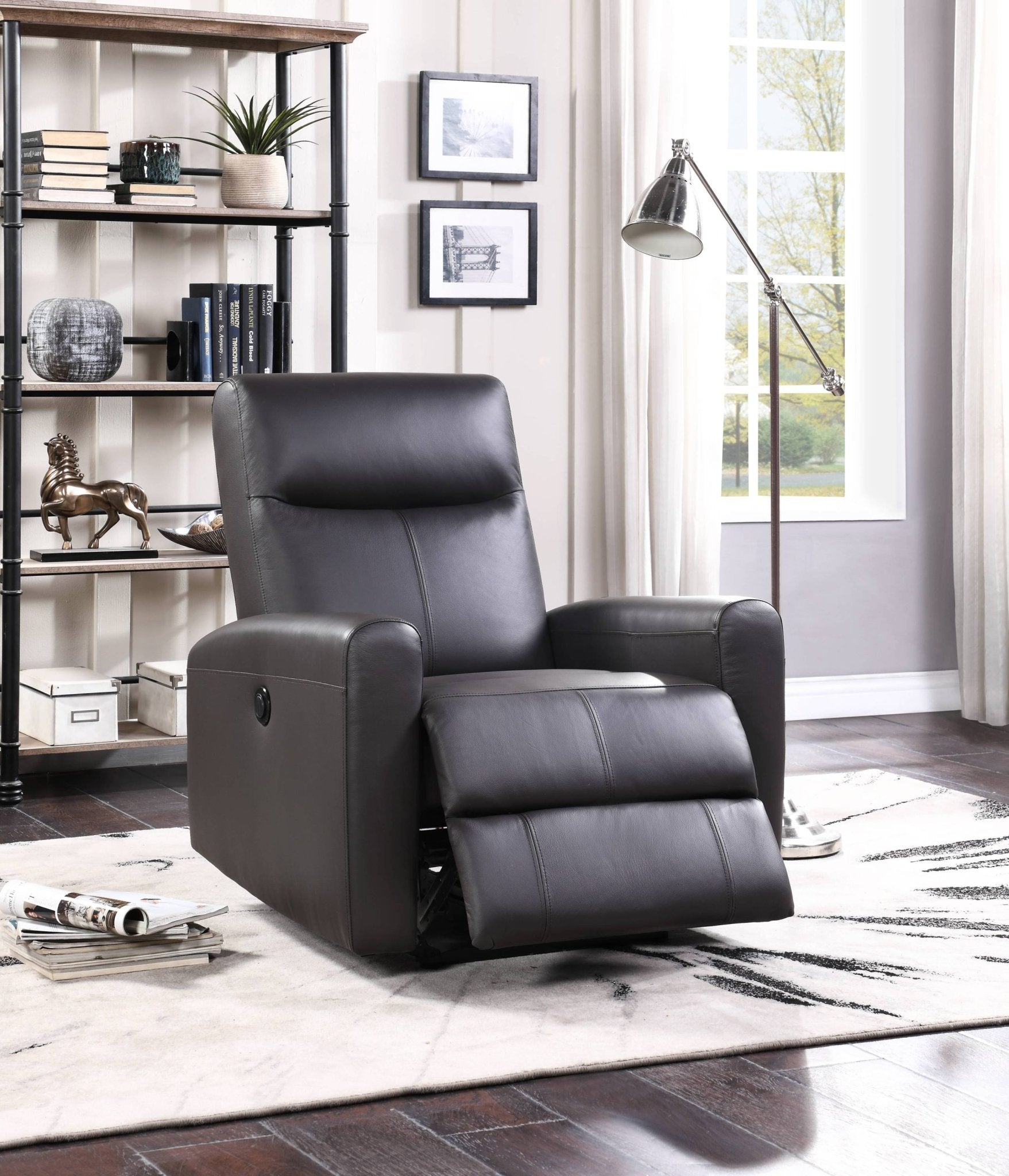 Blane Brown Top Grain Leather Match Power Motion Recliner - 1st Choice Furniture Direct