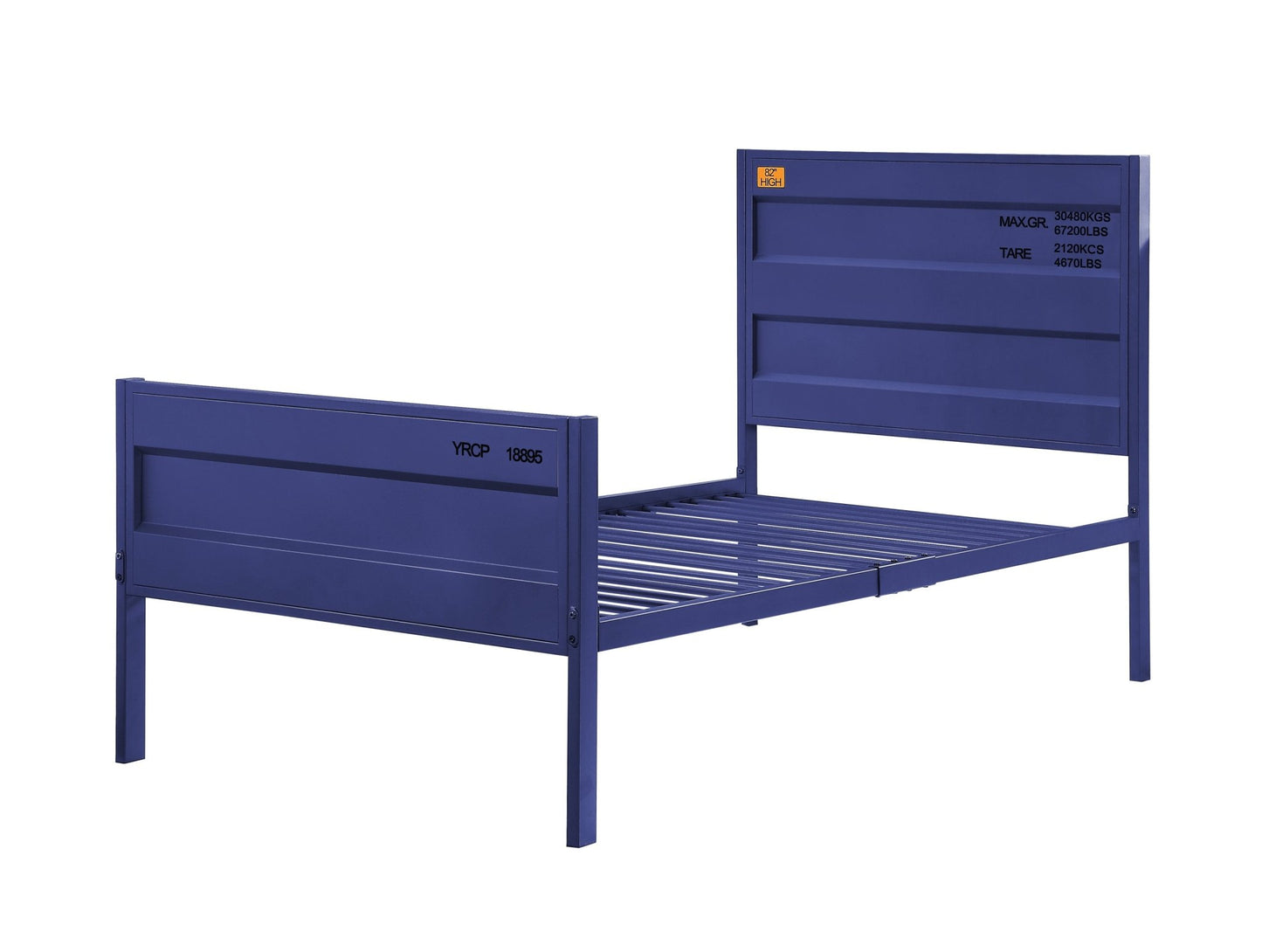 Blue Cargo Container Style Metal Twin Bed - 1st Choice Furniture Direct