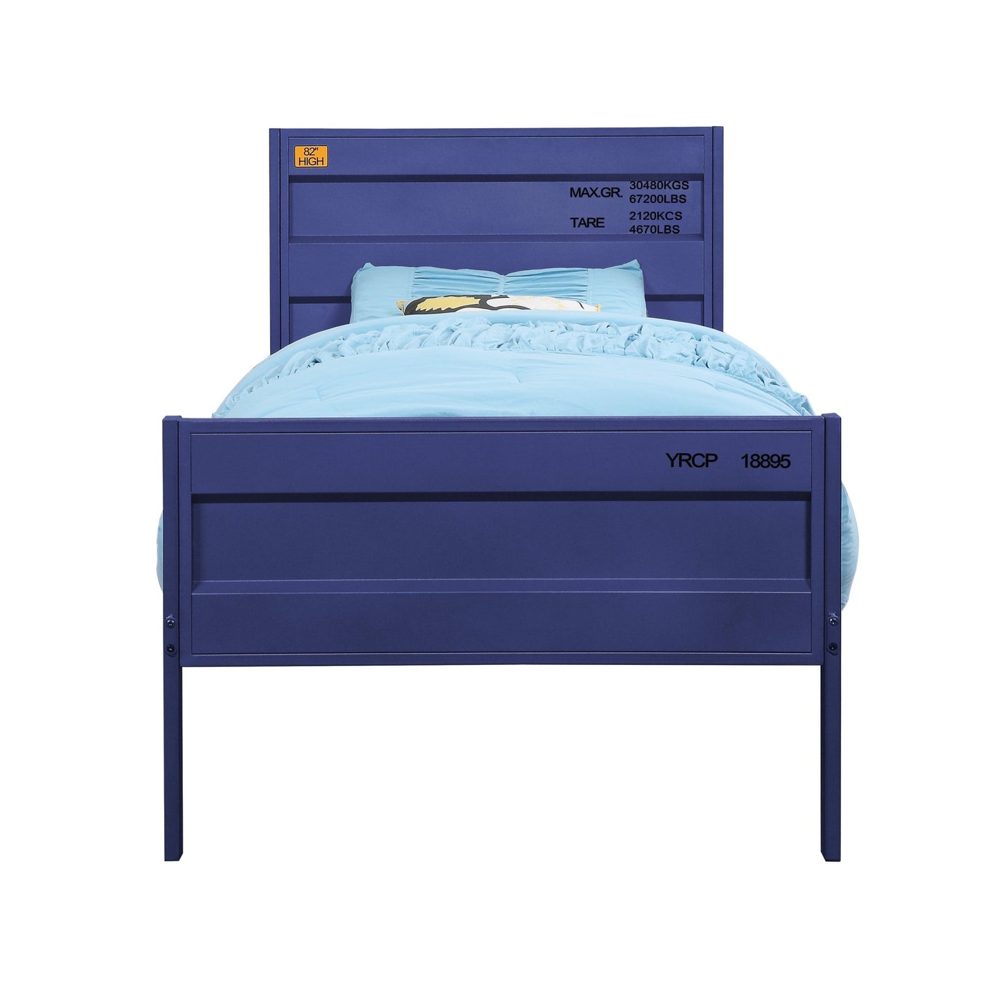 Blue Cargo Container Style Metal Twin Bed - 1st Choice Furniture Direct