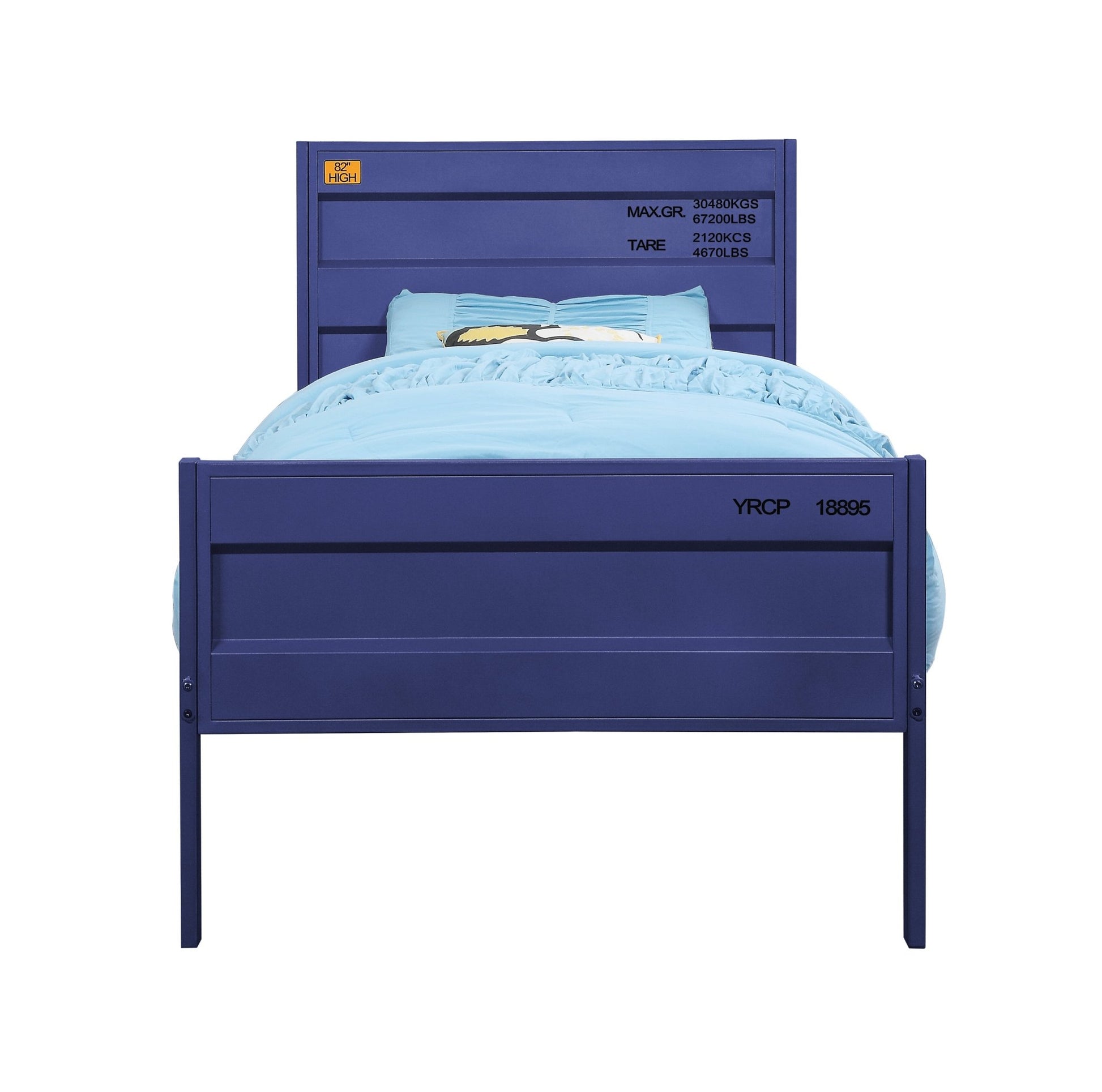 Blue Cargo Container Style Metal Twin Bed - 1st Choice Furniture Direct