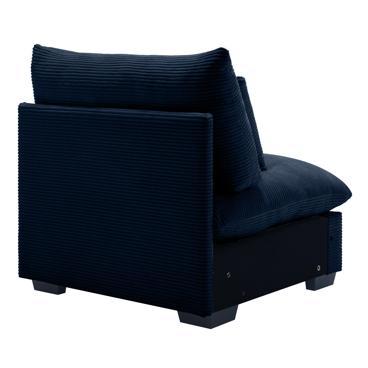 Blue Corduroy Deep Seat Single Sofa Accent Chair,Deep Seat Couch with Waist Pillow for Living Room/Apartment/Office - 1st Choice Furniture Direct