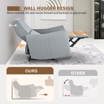 Blue Gray Power Wall Hugger Recliner with USB & USB-C Charging - 1st Choice Furniture Direct