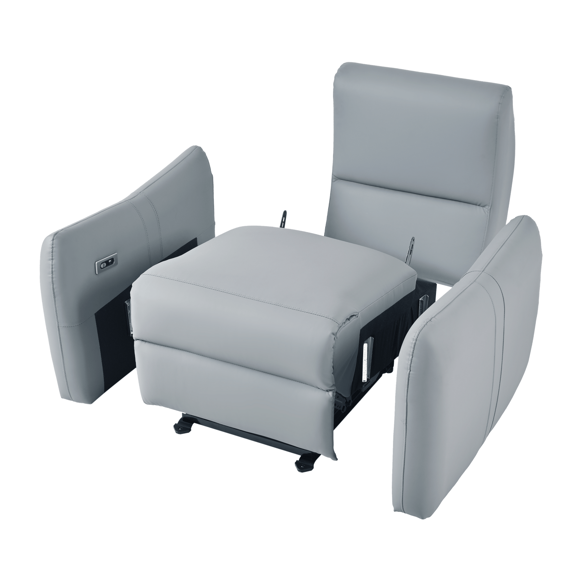 Blue Gray Power Wall Hugger Recliner with USB & USB-C Charging - 1st Choice Furniture Direct