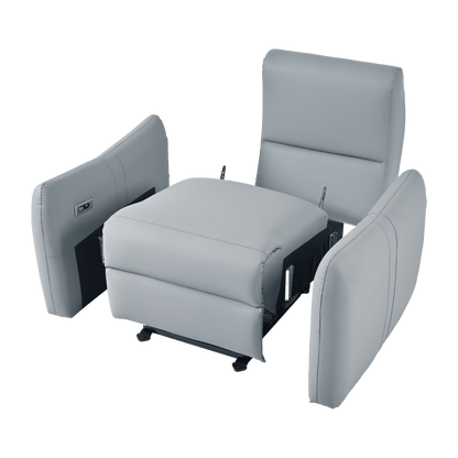 Blue Gray Power Wall Hugger Recliner with USB & USB-C Charging - 1st Choice Furniture Direct
