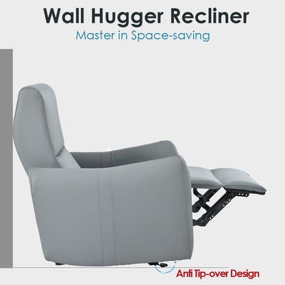 Blue Gray Power Wall Hugger Recliner with USB & USB-C Charging - 1st Choice Furniture Direct