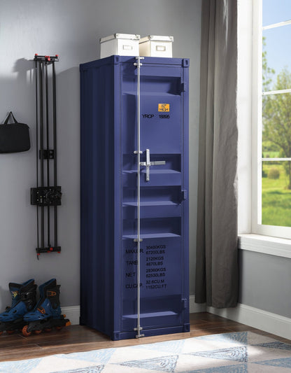 Blue Industrial Metal Wardrobe Cabinet - 1st Choice Furniture Direct