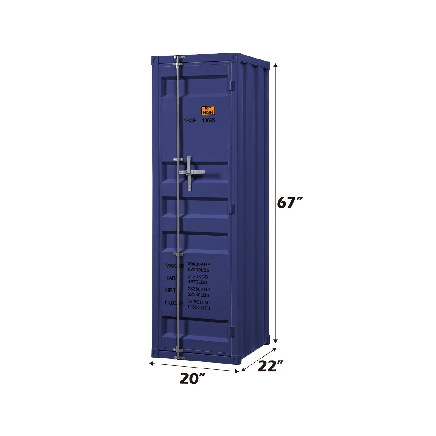 Blue Industrial Metal Wardrobe Cabinet - 1st Choice Furniture Direct