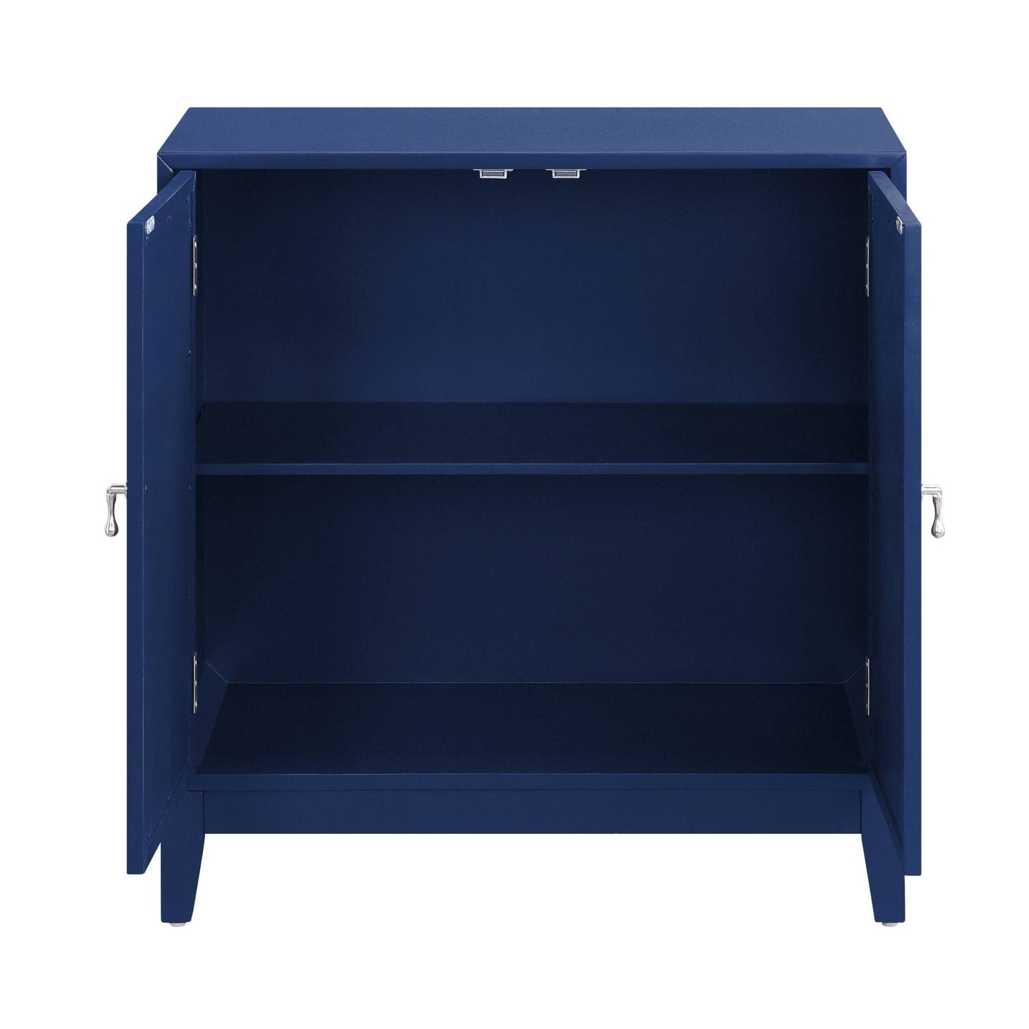 Blue Mirrored Accent Cabinet | 2 Door Storage Console Table - 1st Choice Furniture Direct