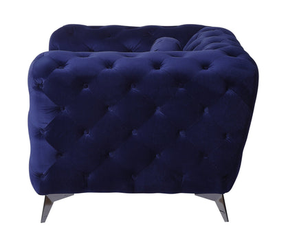 Blue Velvet Accent Chair with Button Tufting - 1st Choice Furniture Direct