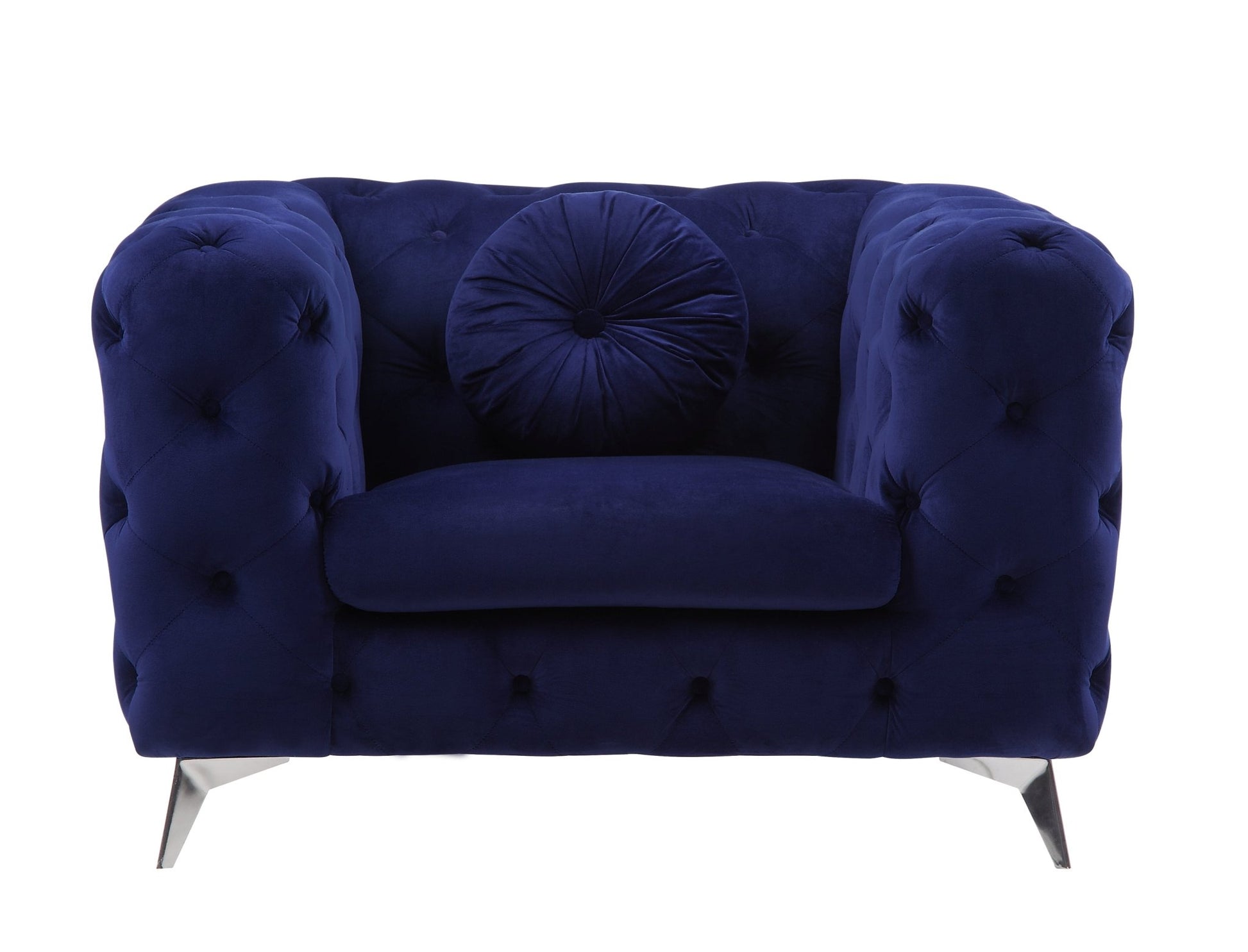 Blue Velvet Accent Chair with Button Tufting - 1st Choice Furniture Direct