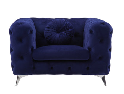 Blue Velvet Accent Chair with Button Tufting - 1st Choice Furniture Direct