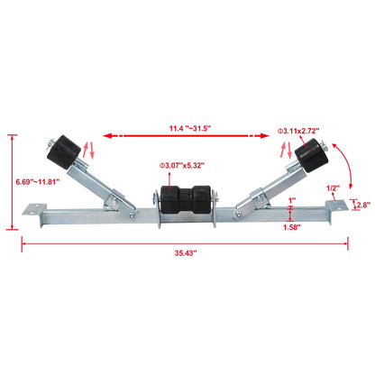 Boat Trailer Bottom Support Bracket with Keel Rollers capacity 1102lb - 1st Choice Furniture Direct